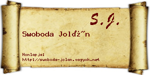 Swoboda Jolán névjegykártya